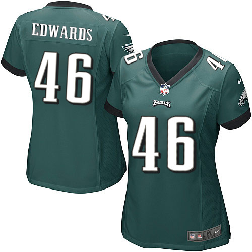 Women's Game Herman Edwards Nike Jersey Midnight Green Home - #46 NFL Philadelphia Eagles